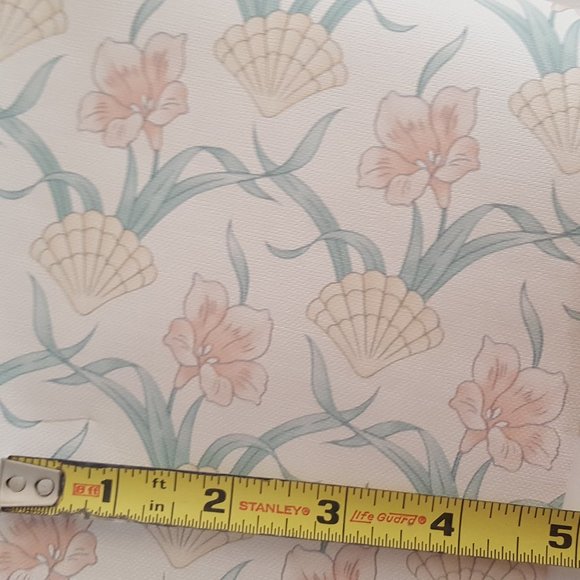 Vintage Vinyl Wallpaper Floral,Seashell/Leaf Teflon Dupont C&A Wallcvrn… - Picture 13 of 16